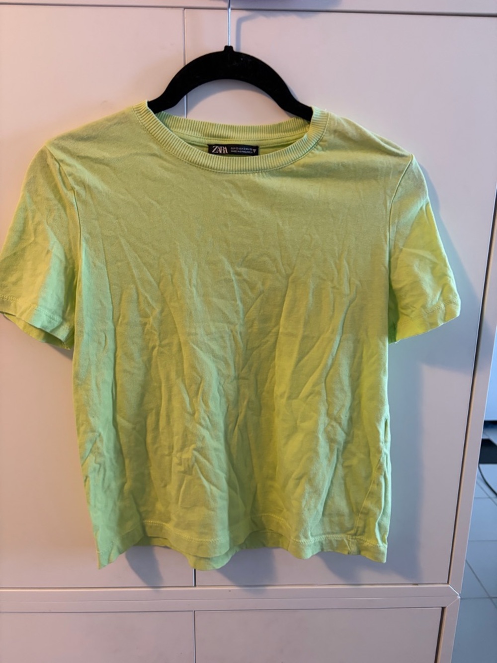 ZARA Light Lime Crewneck Tee D7
